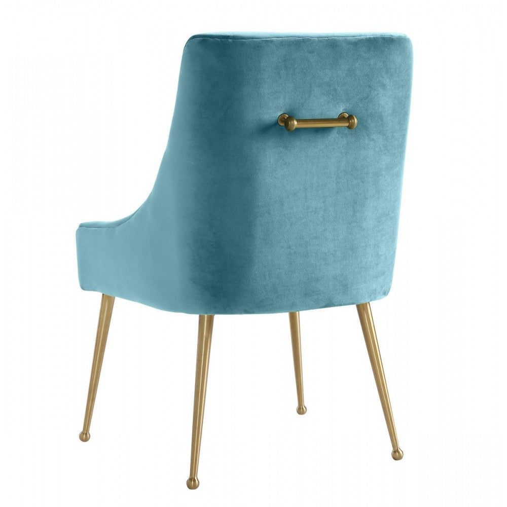TOV Furniture Beatrix Sea Blue Velvet Side Chair
