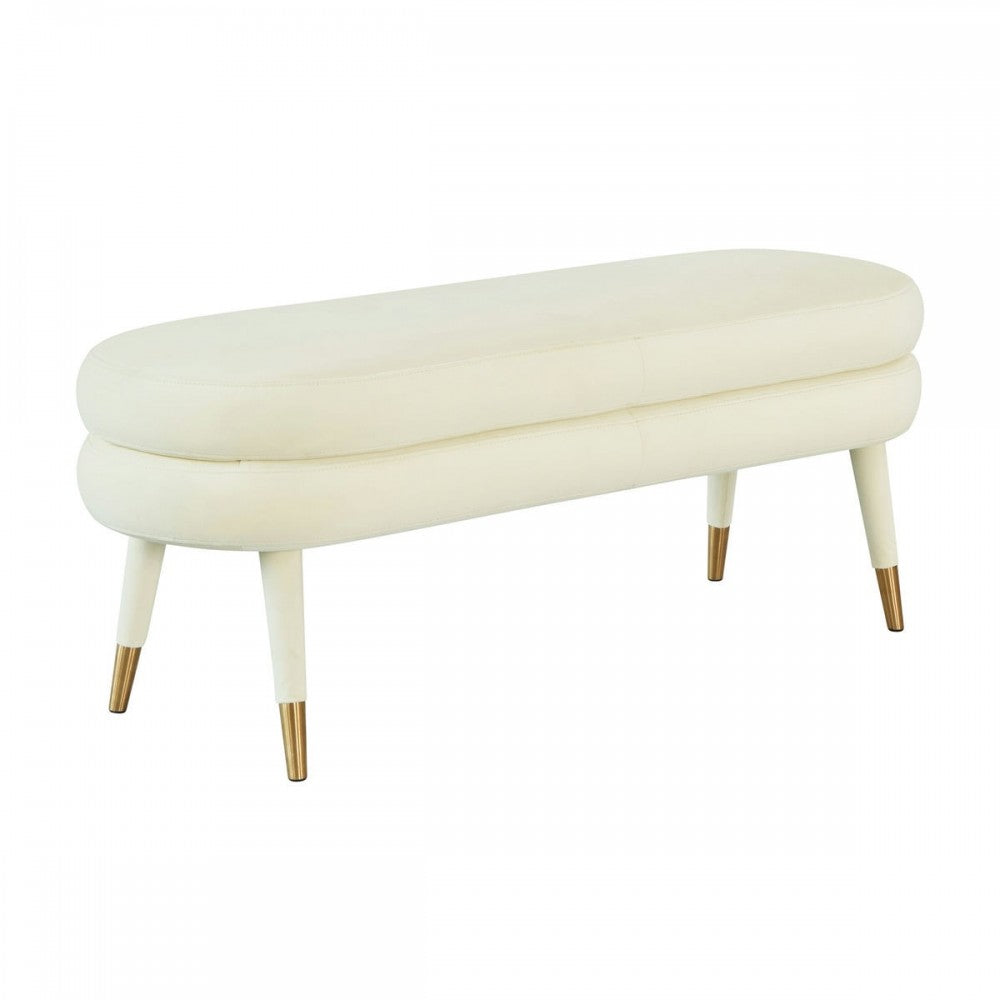TOV Furniture Betty Cream Velvet Bench