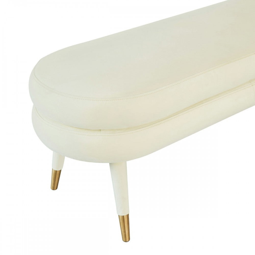 TOV Furniture Betty Cream Velvet Bench