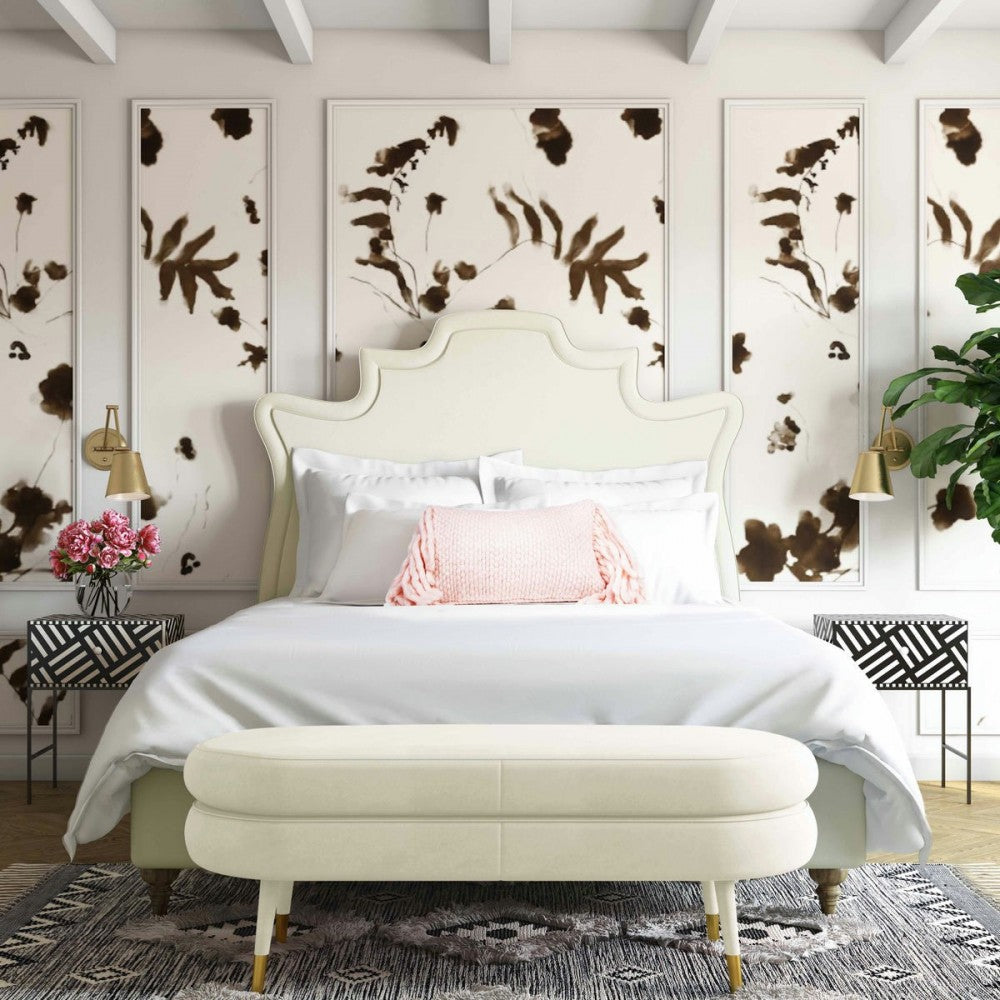 TOV Furniture Betty Cream Velvet Bench
