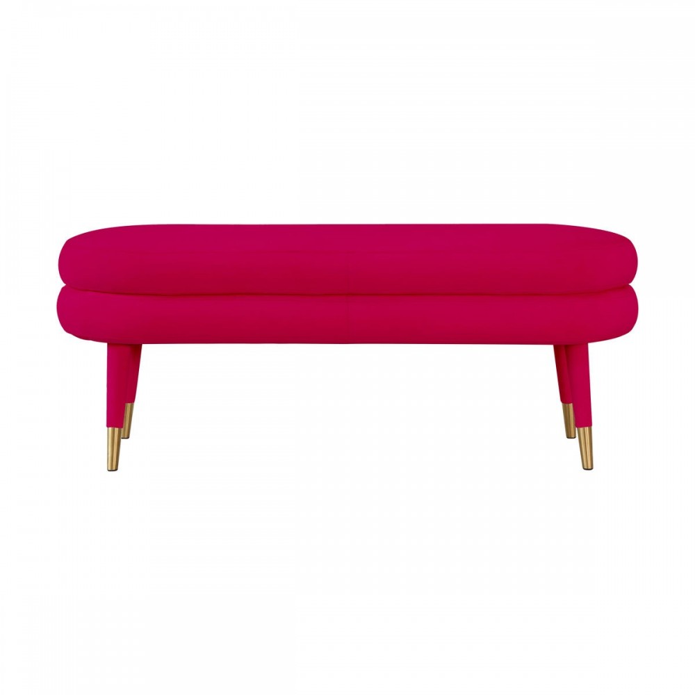 TOV Furniture Betty Pink Velvet Bench