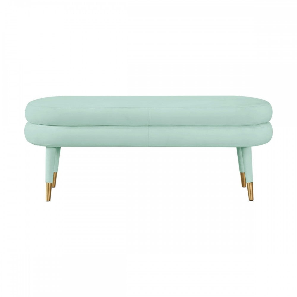 TOV Furniture Betty Sea Foam Green Velvet Bench