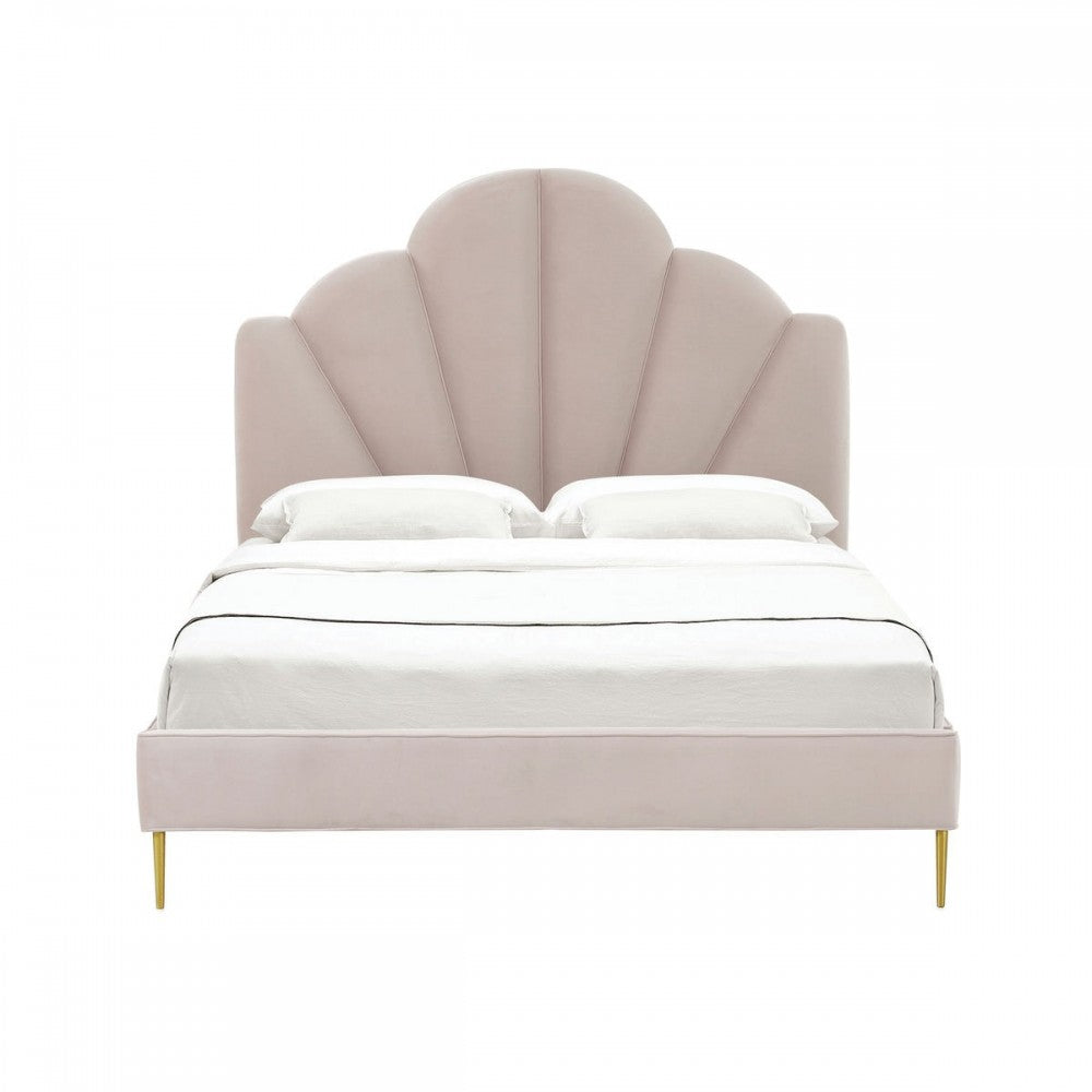 TOV Furniture Bianca Blush Velvet Bed in Queen