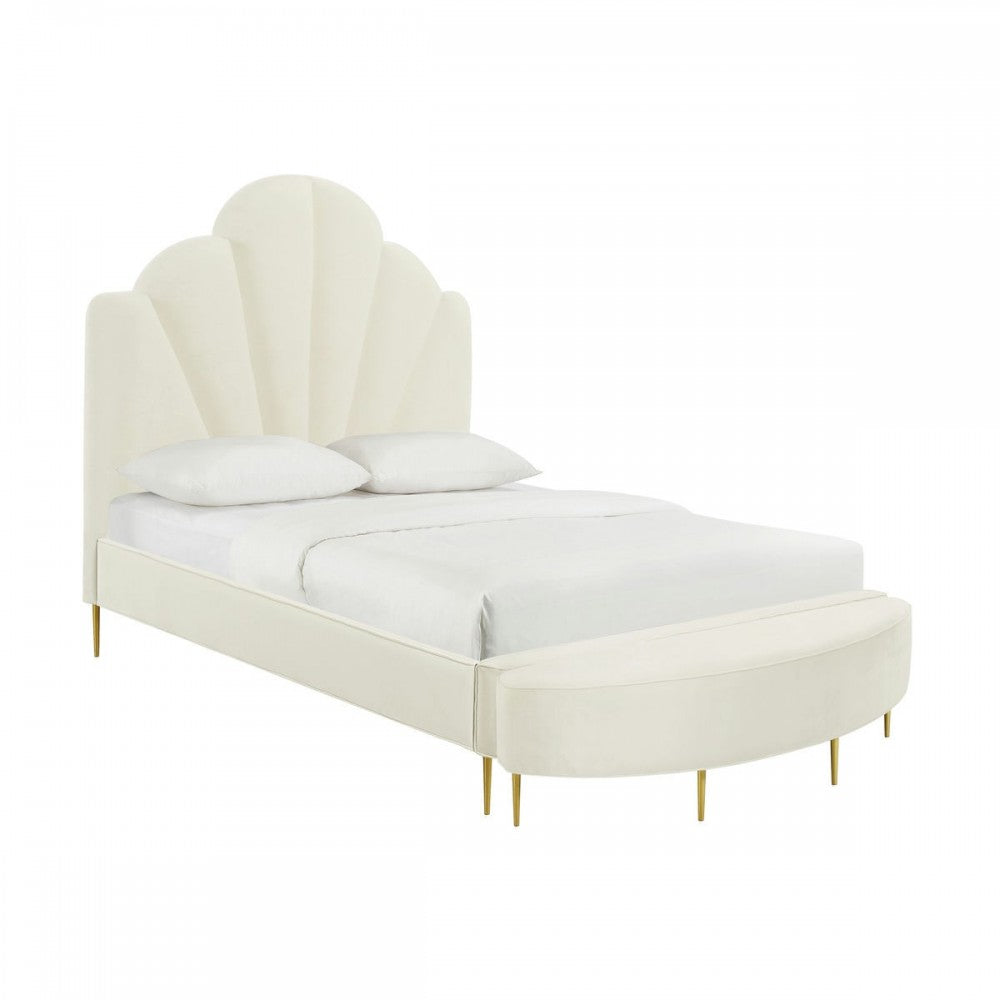 TOV Furniture Bianca Cream Velvet Bed in King