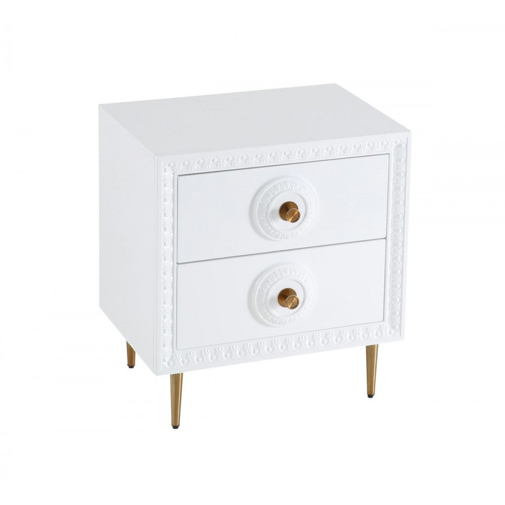 TOV Furniture Bovey White Lacquer Side Table