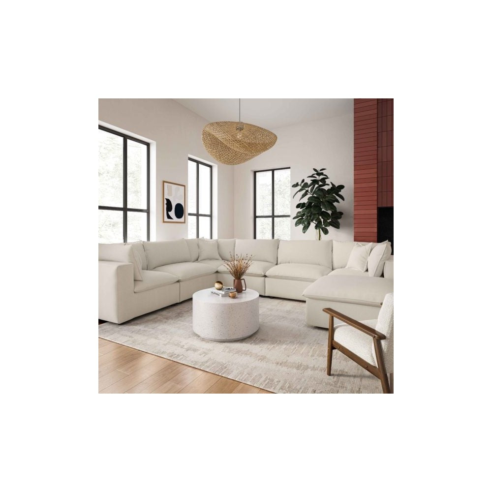 TOV Furniture Cali Natural Modular Large Chaise Sectional