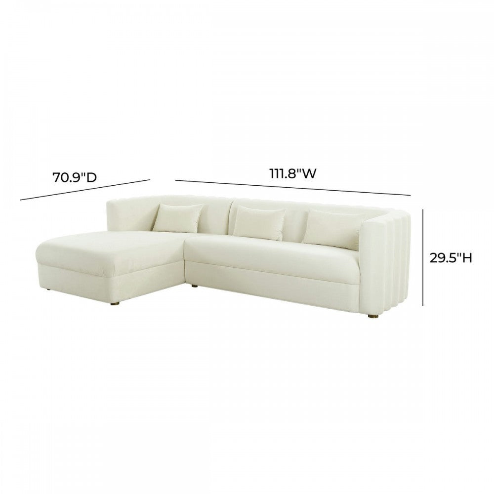 TOV Furniture Callie Cream Velvet Sectional - LAF