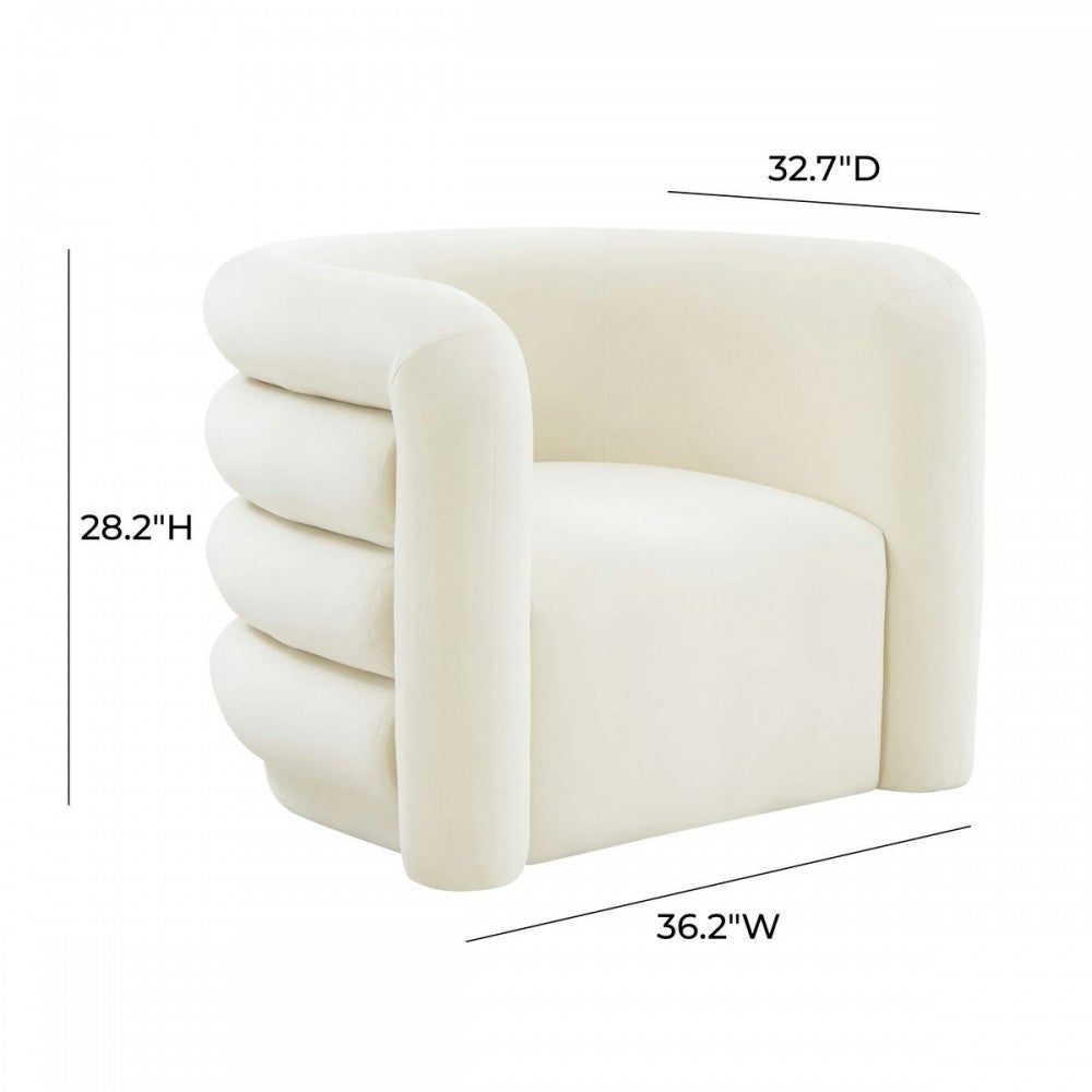 TOV Furniture Curves Cream Velvet Lounge Chair