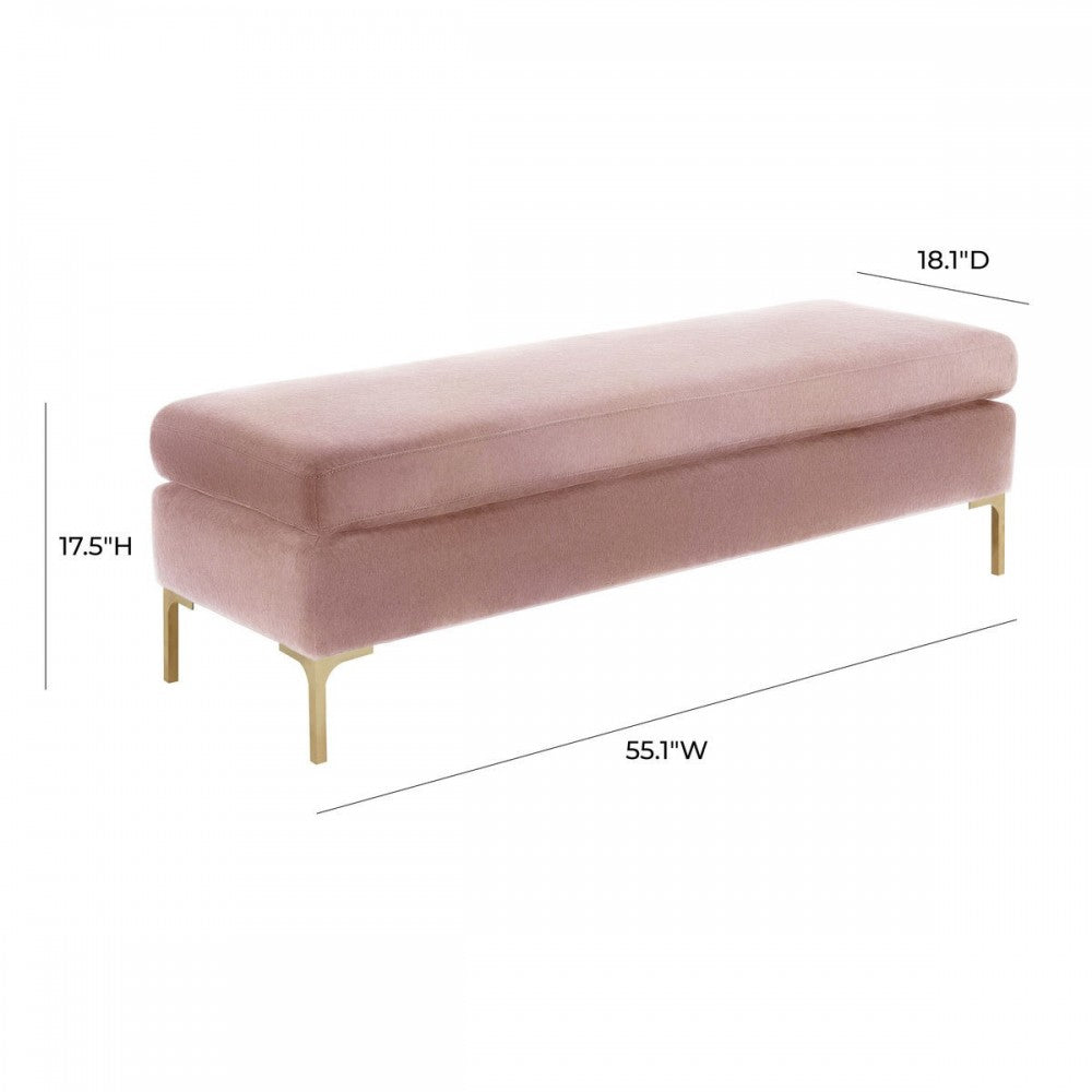 TOV Furniture Delilah Blush Textured Velvet Bench