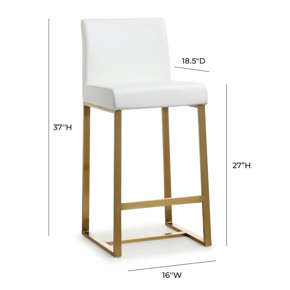 TOV Furniture Denmark White Gold Steel Counter Stool (Set of 2)