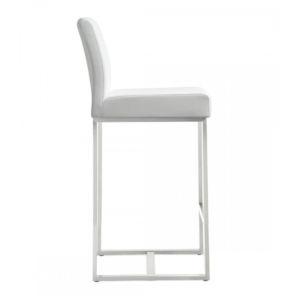 TOV Furniture Denmark White Stainless Steel Counter Stool (Set of 2)