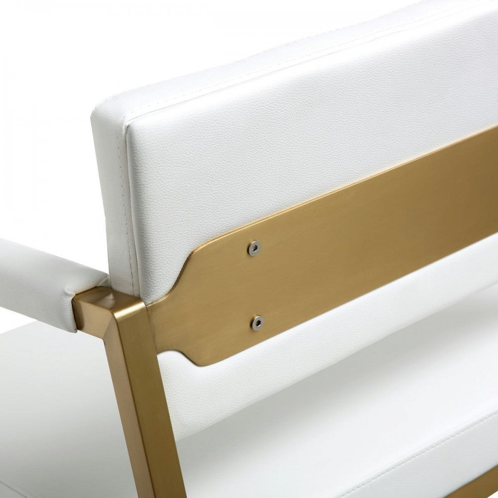 TOV Furniture Director White Gold Steel Counter Stool