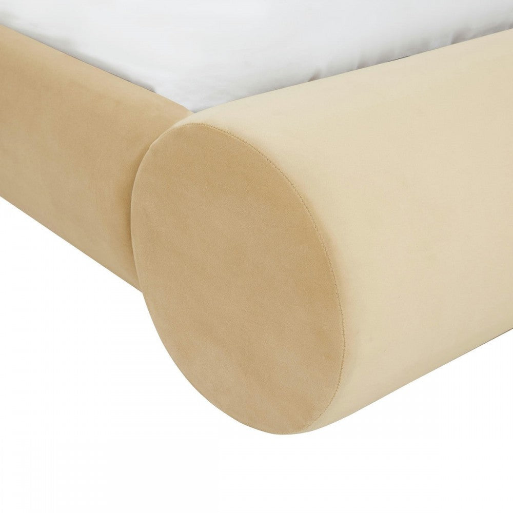 TOV Furniture Durwin Champagne Velvet Bed in Queen