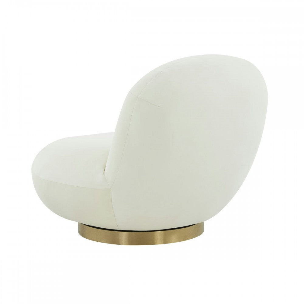 TOV Furniture Emily Cream Velvet Swivel Chair