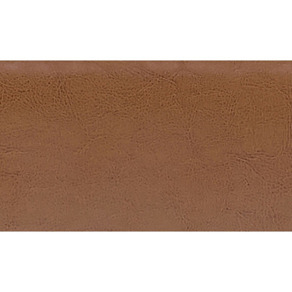 TOV Furniture Envy Brown Leather/Acrylic Bench