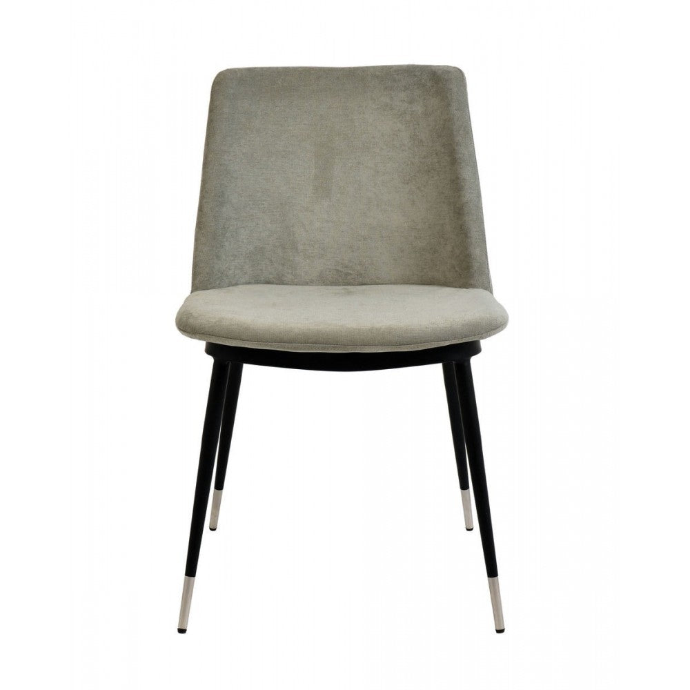 TOV Furniture Evora Gray Velvet Chair - Silver Legs (Set of 2)