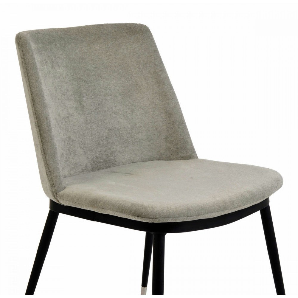 TOV Furniture Evora Gray Velvet Chair - Silver Legs (Set of 2)