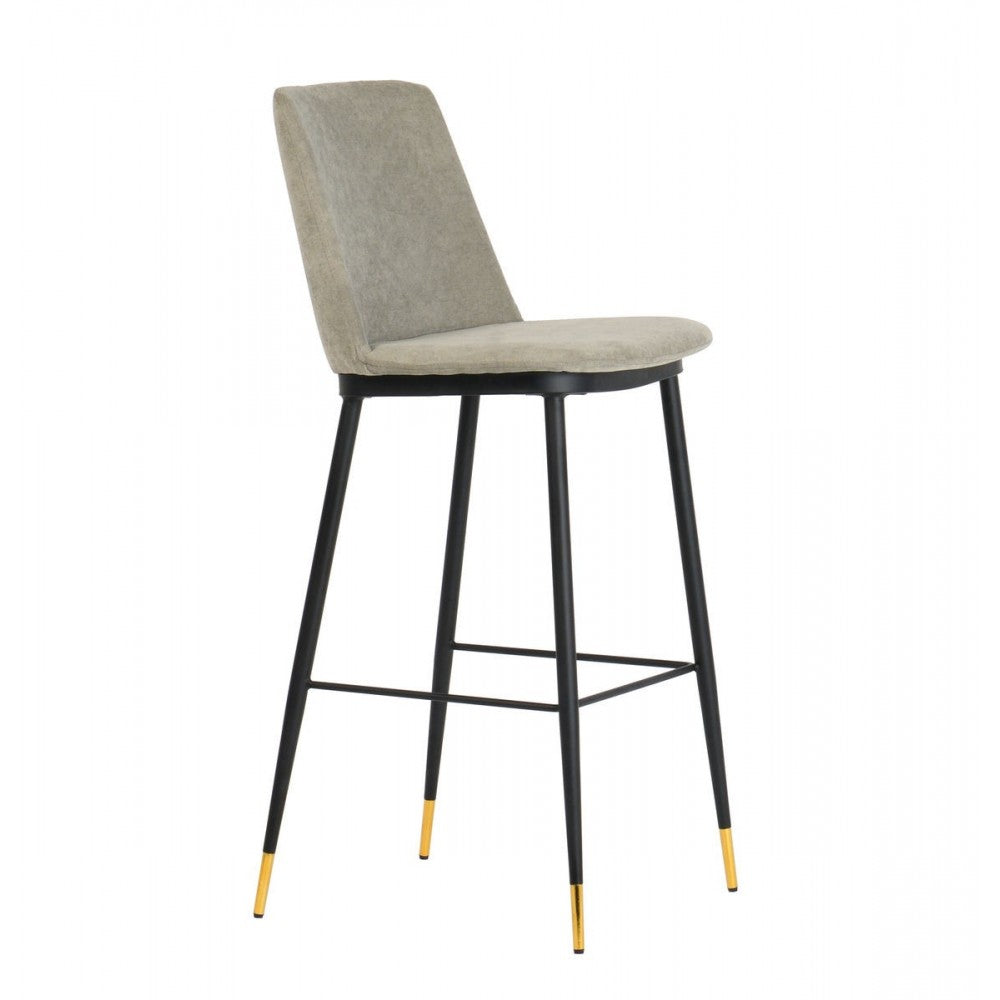 TOV Furniture Evora Gray Velvet Counter Stool (Set of 2)