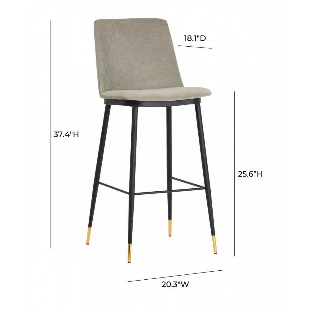 TOV Furniture Evora Gray Velvet Counter Stool (Set of 2)