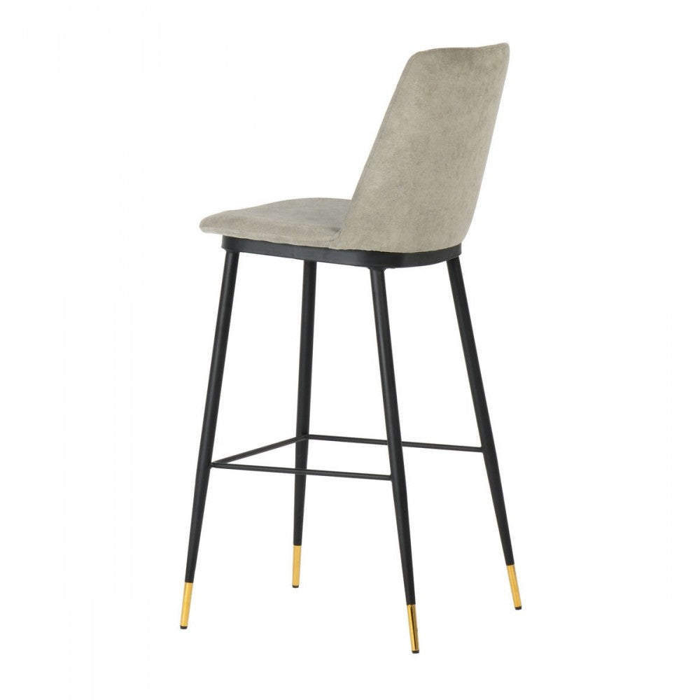 TOV Furniture Evora Gray Velvet Counter Stool (Set of 2)