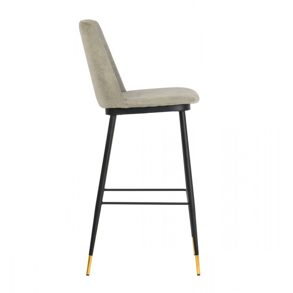 TOV Furniture Evora Gray Velvet Counter Stool (Set of 2)