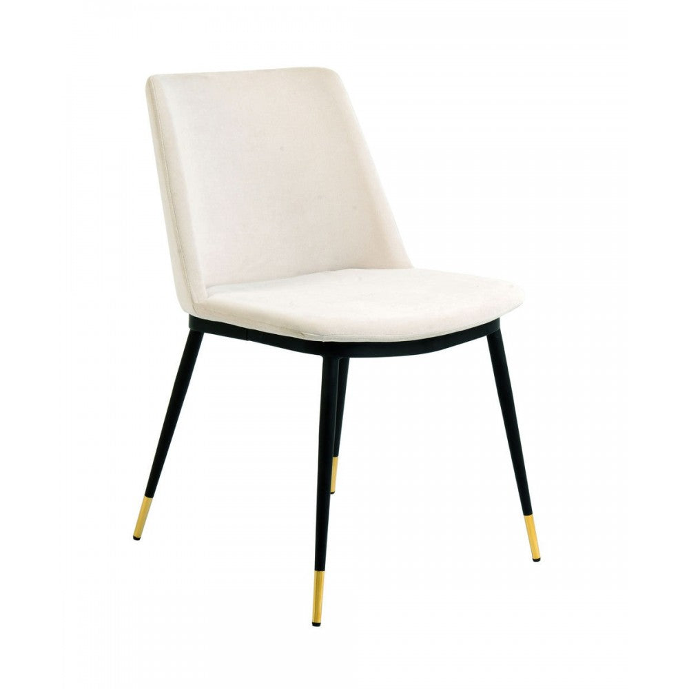 TOV Furniture Evora Cream Velvet Chair - Gold Legs (Set of 2)