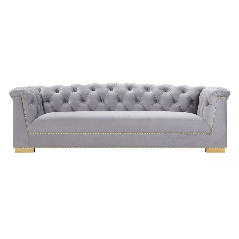 TOV Furniture Farah Gray Velvet Sofa
