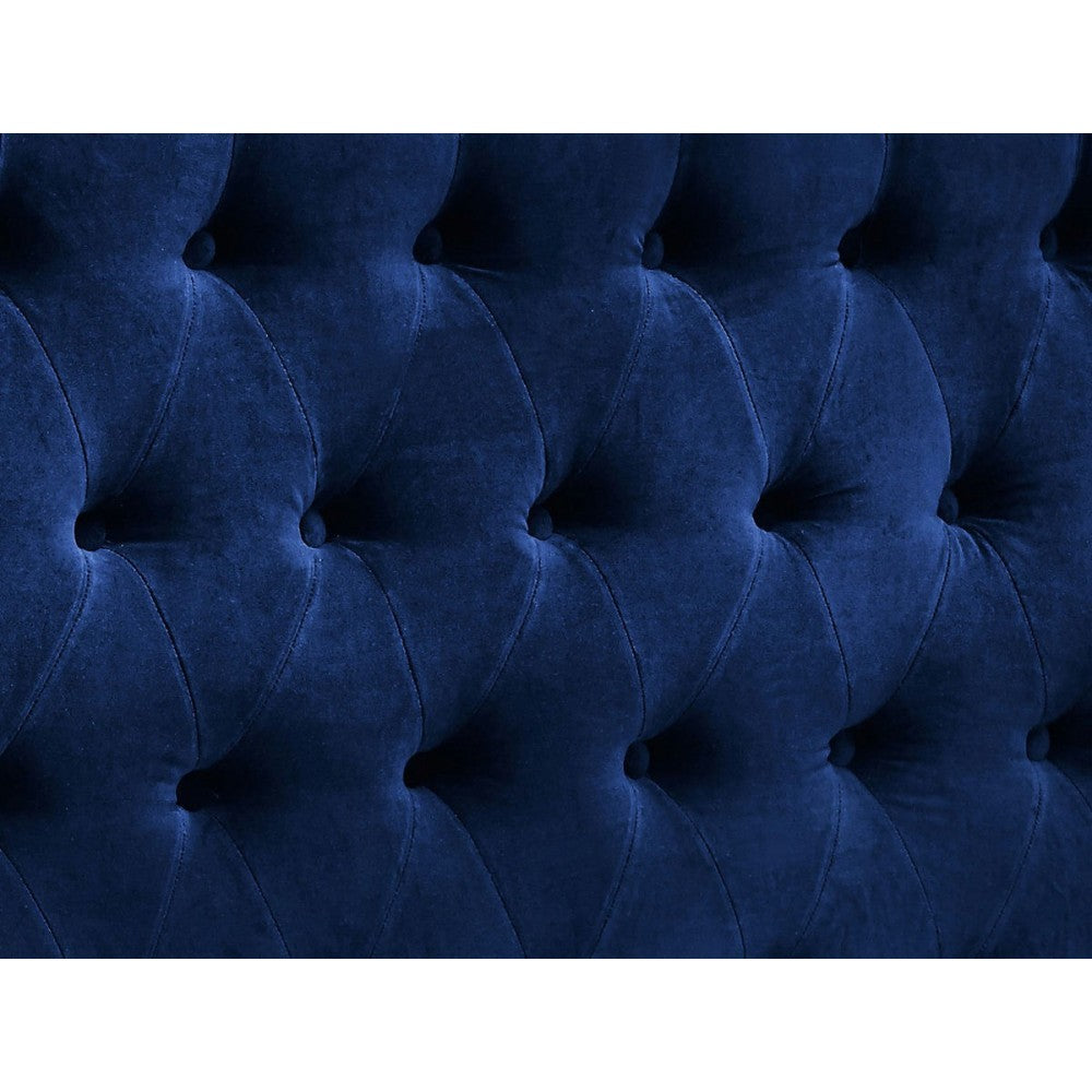 TOV Furniture Finley Blue Velvet Bed in King Size