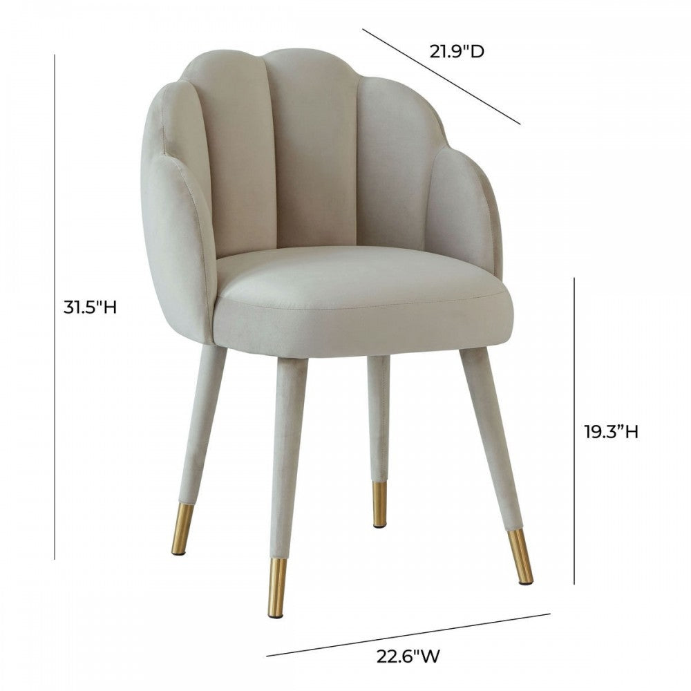 TOV Furniture Gardenia Light Gray Velvet Dining Chair