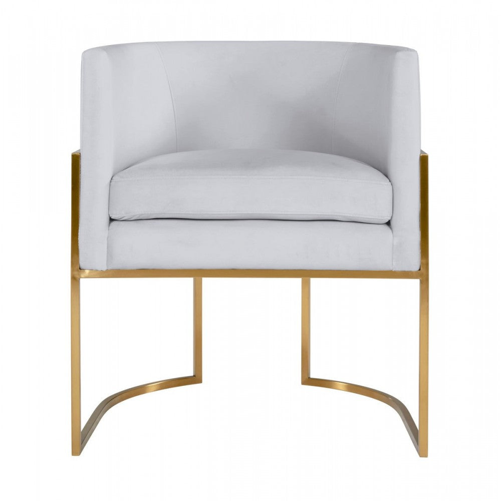 TOV Furniture Giselle Gray Velvet Dining Chair with Gold Leg