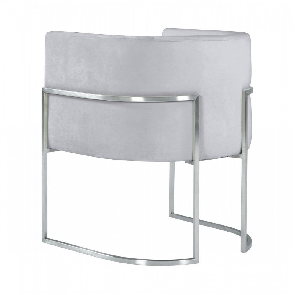 TOV Furniture Giselle Gray Velvet Dining Chair with Silver Leg