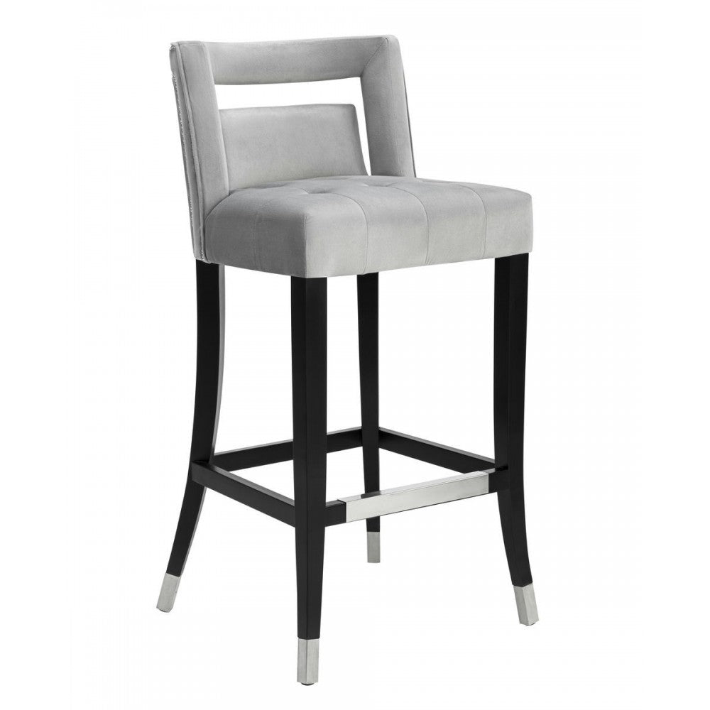 TOV Furniture Hart Gray Velvet Counter Stool