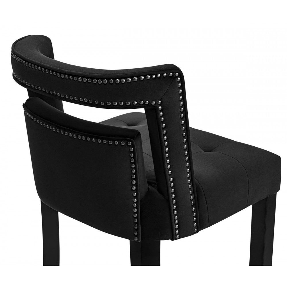TOV Furniture Hart Black Velvet Counter Stool