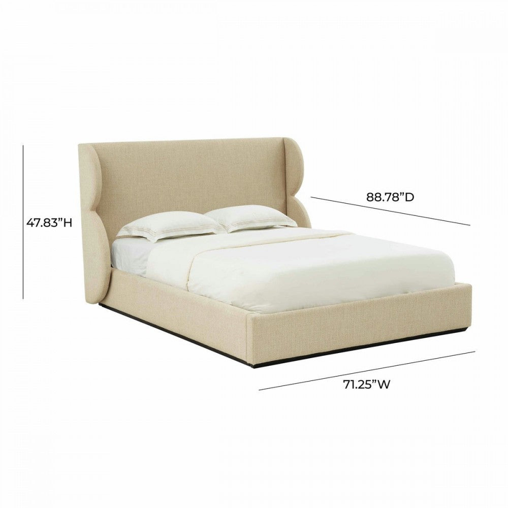 TOV Furniture Jibriyah Beige Tweed Bed in Queen