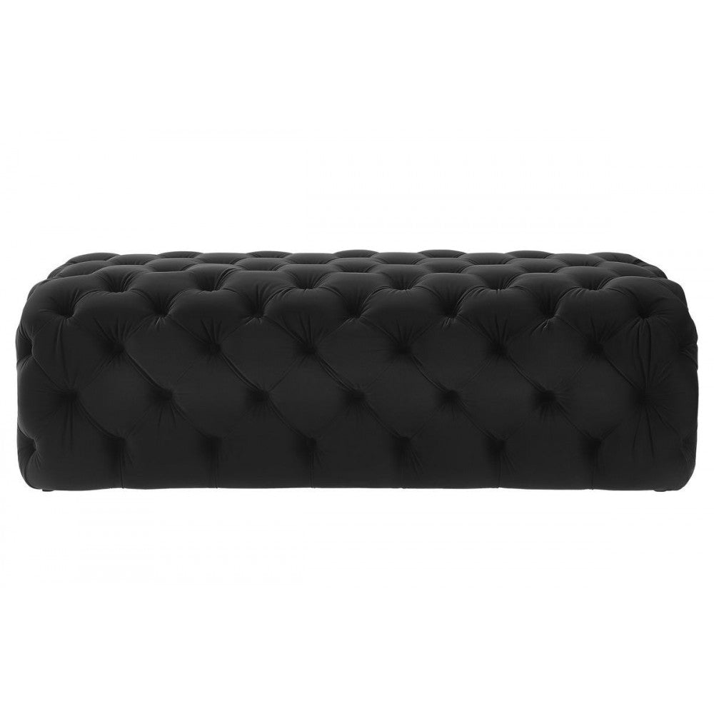 TOV Furniture Kaylee Black Velvet Ottoman