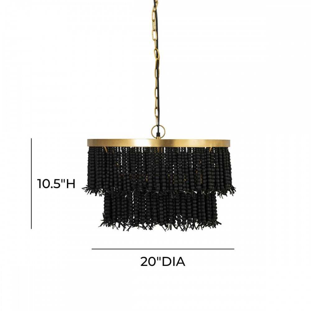 TOV Furniture Krish Black Beaded Pendant