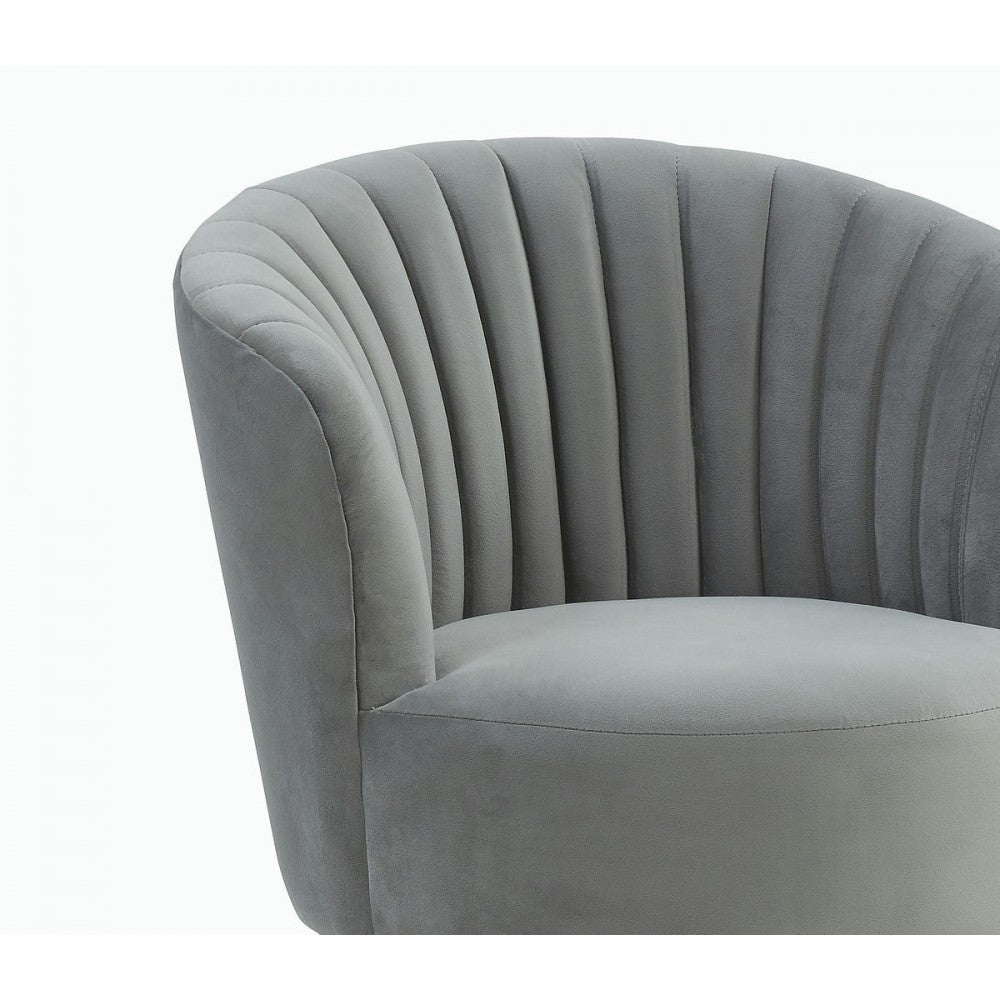 TOV Furniture Liana Gray Velvet Swivel Stool