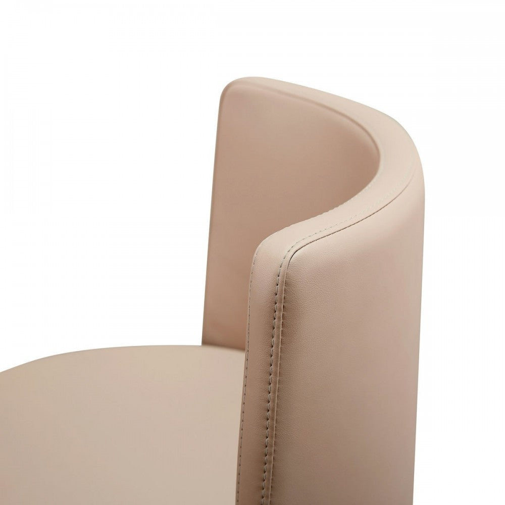 TOV Furniture Loosha Cafe Au Lait and Rose Gold Adjustable Stool