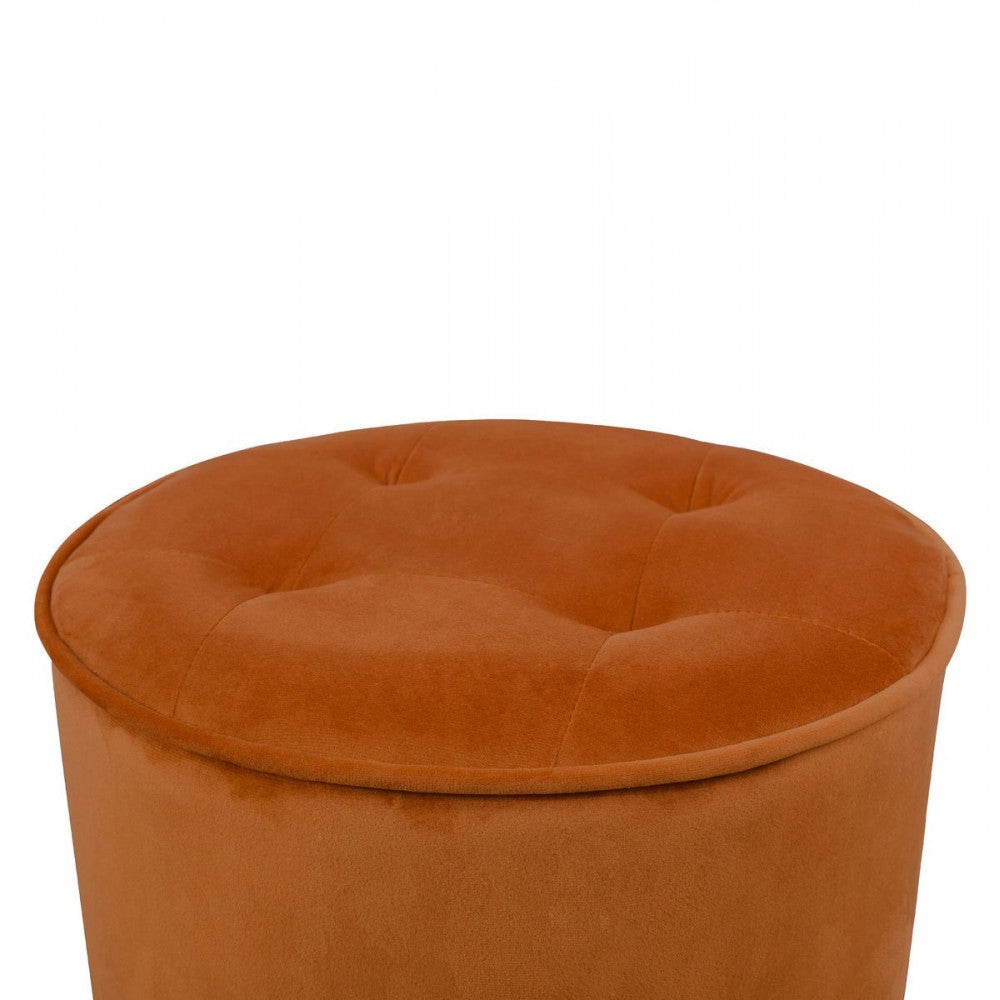 TOV Furniture Luna Cognac Velvet Ottoman
