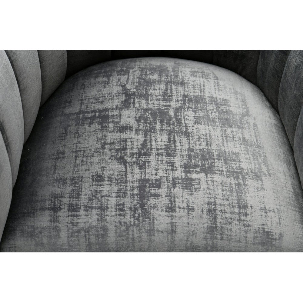 TOV Furniture Magnolia Slub Gray Chair with Silver Base