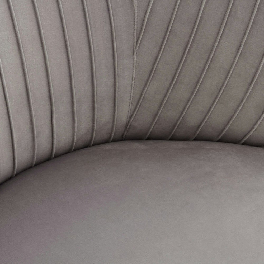 TOV Furniture Maliah Pleated Gray Velvet Settee