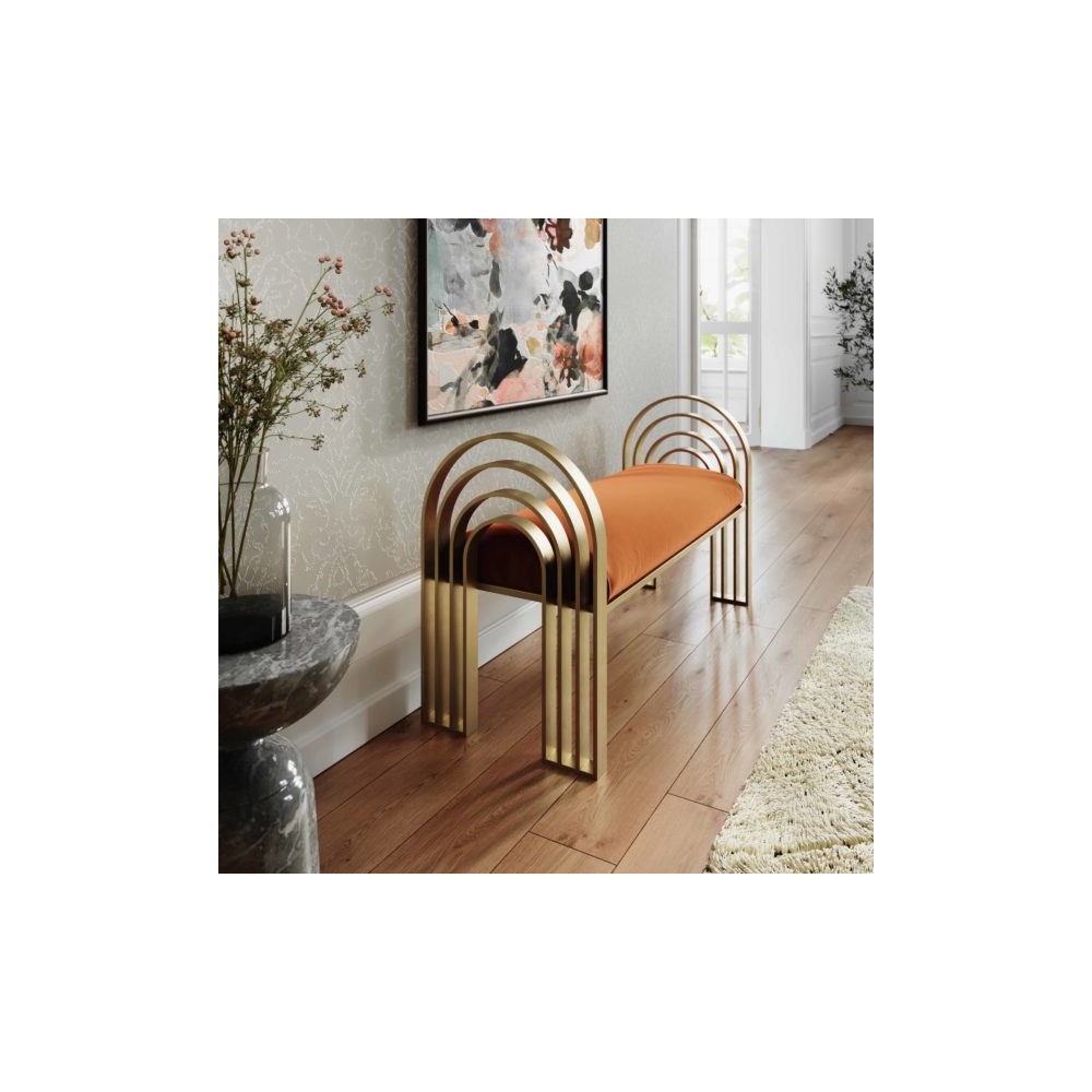 TOV Furniture Mavis Cinnamon Velvet Bench