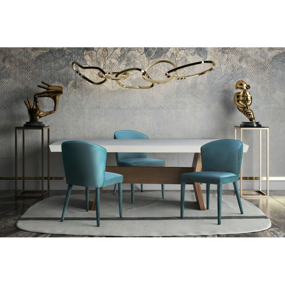 TOV Furniture Metropolitan Sea Blue Velvet Chair