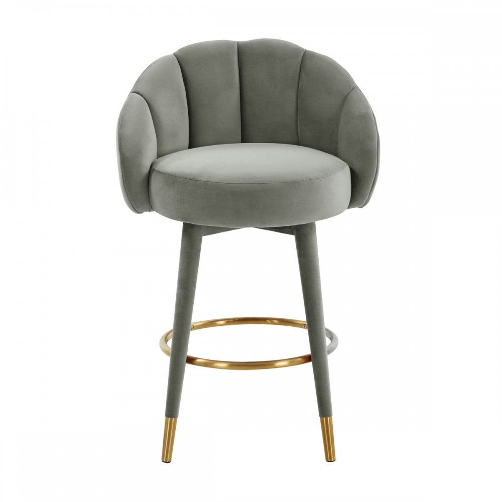 TOV Furniture Myla Light Gray Swivel Counter Stool