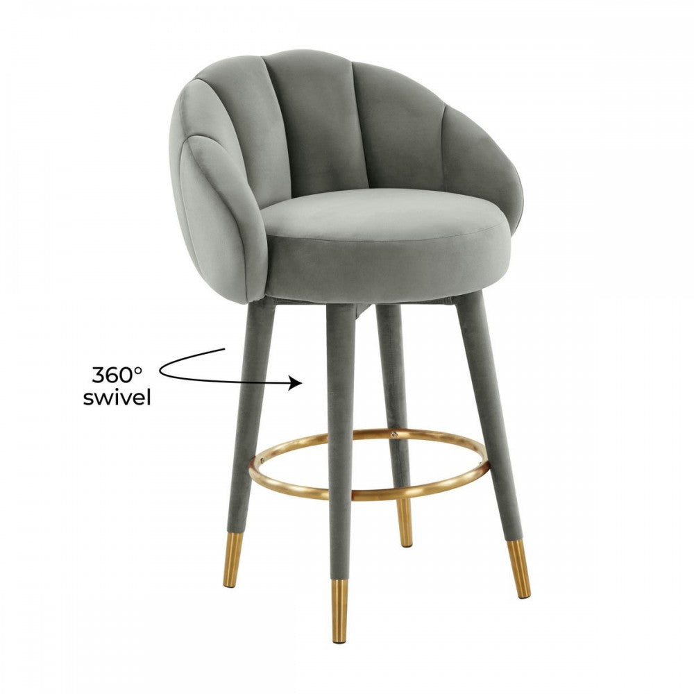 TOV Furniture Myla Light Gray Swivel Counter Stool