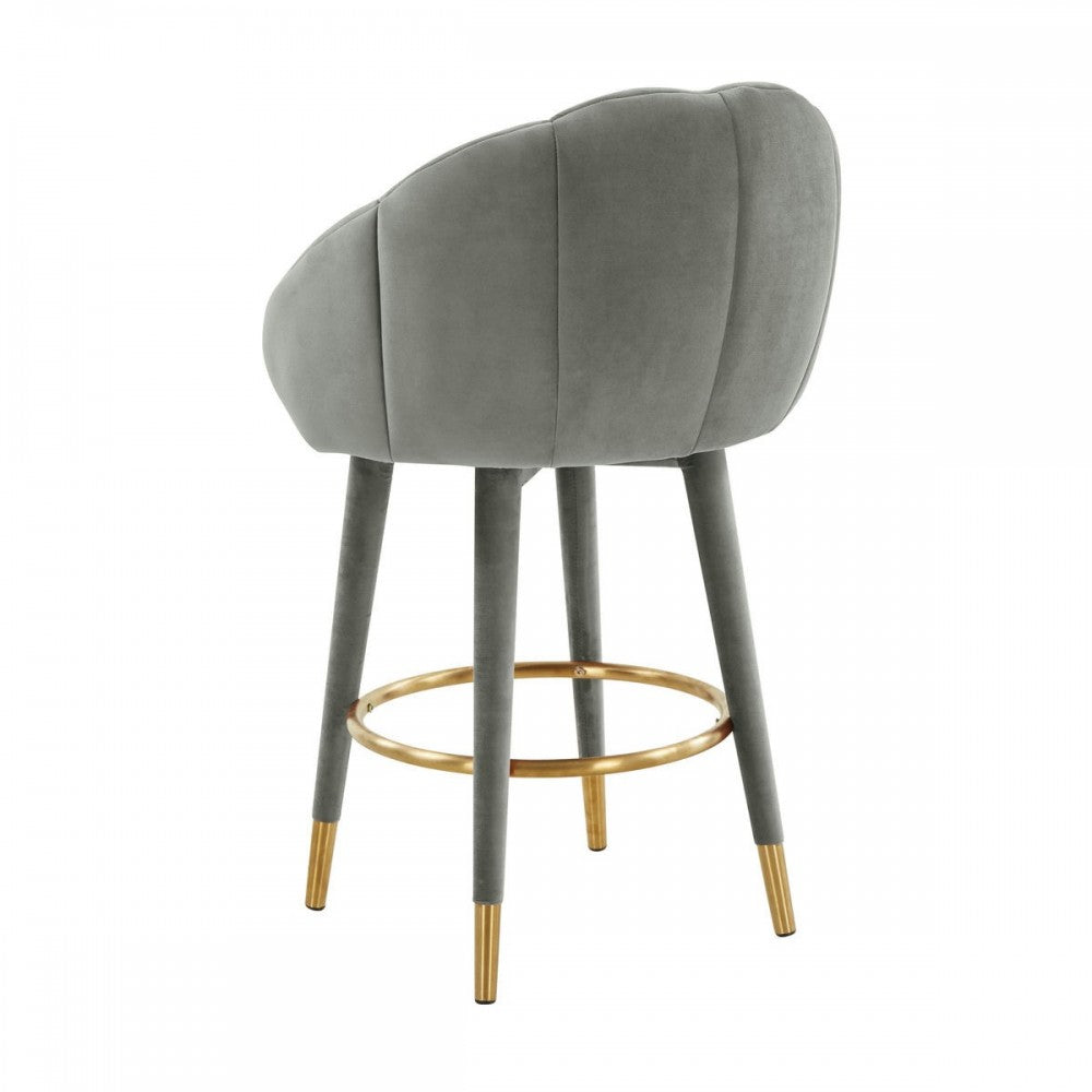 TOV Furniture Myla Light Gray Swivel Counter Stool