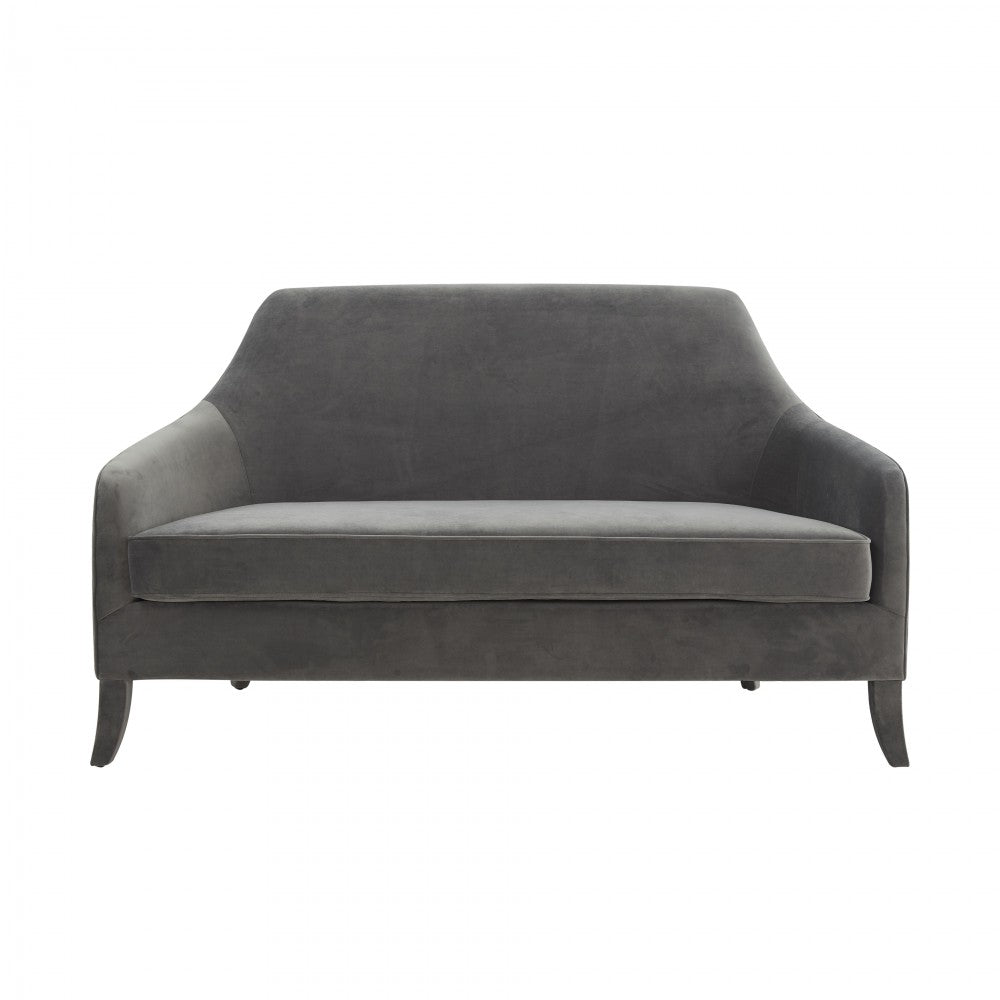 TOV Furniture Neveah Gray Velvet Loveseat
