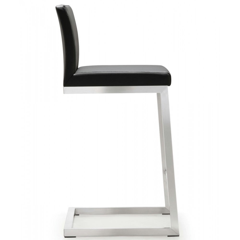 TOV Furniture Parma Gray Stainless Steel Counter Stool - Set of 2