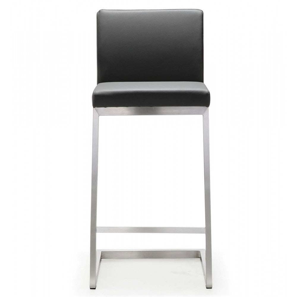 TOV Furniture Parma Gray Stainless Steel Counter Stool - Set of 2