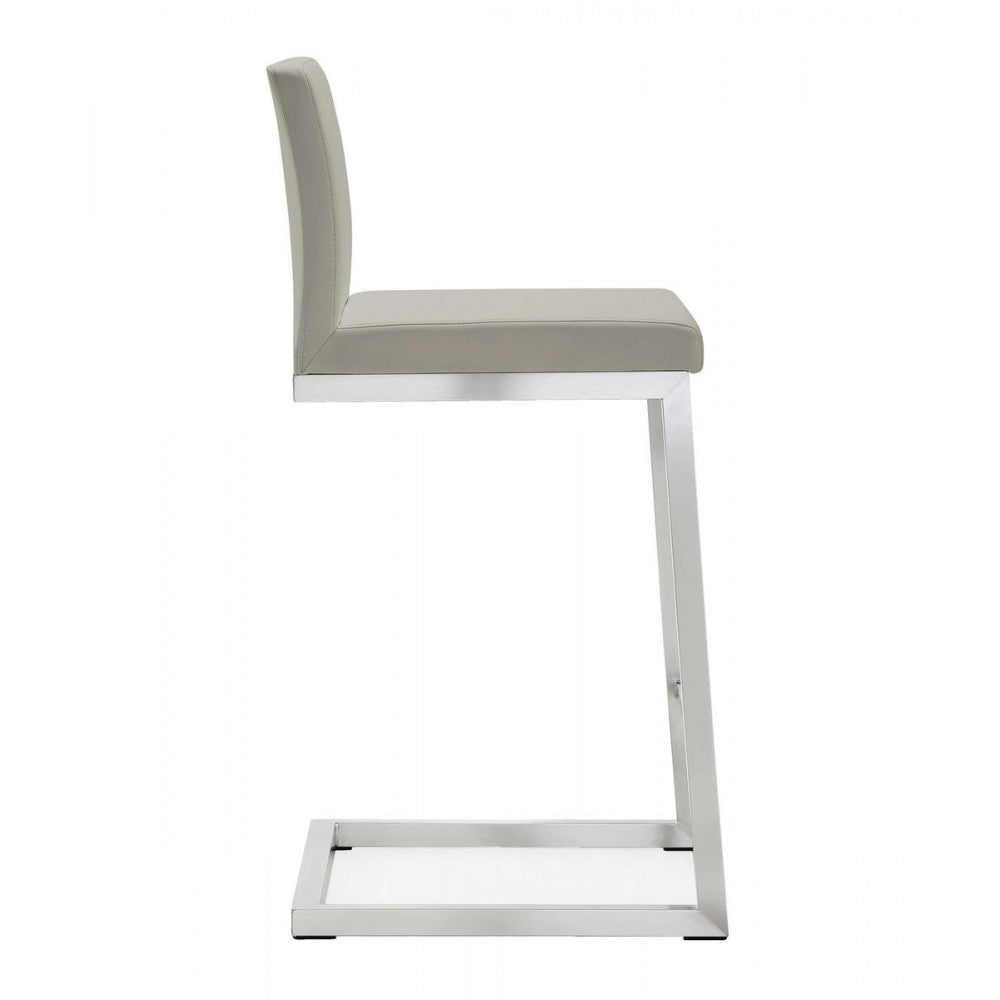TOV Furniture Parma Light Gray Stainless Steel Counter Stool (Set of 2)